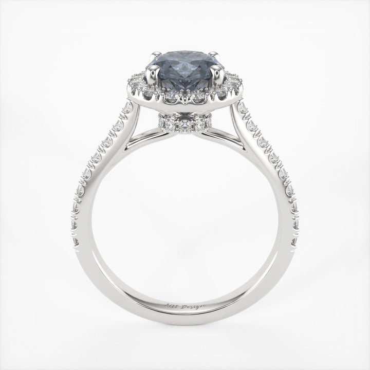 AGI Design Emory Oval Grey Moissanite Engagement Ring