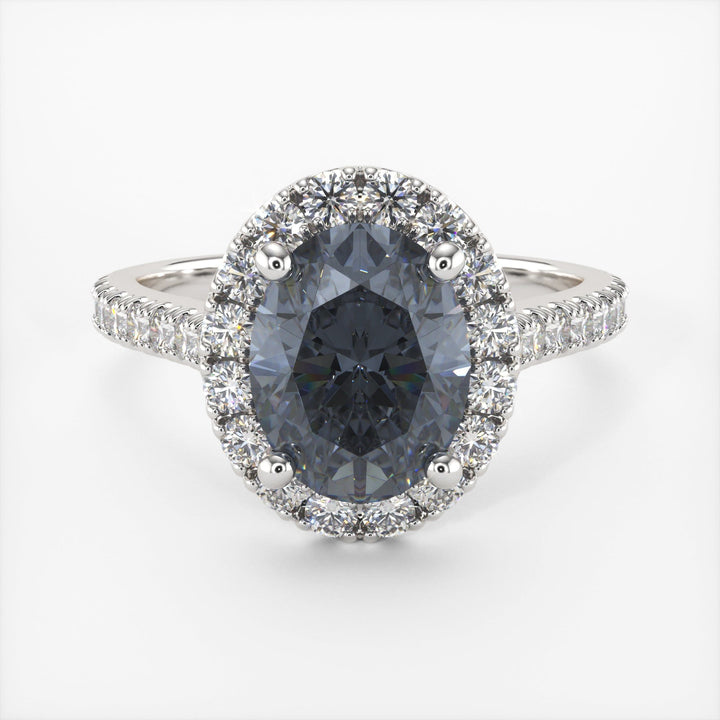 AGI Design Emory Oval Grey Moissanite Engagement Ring