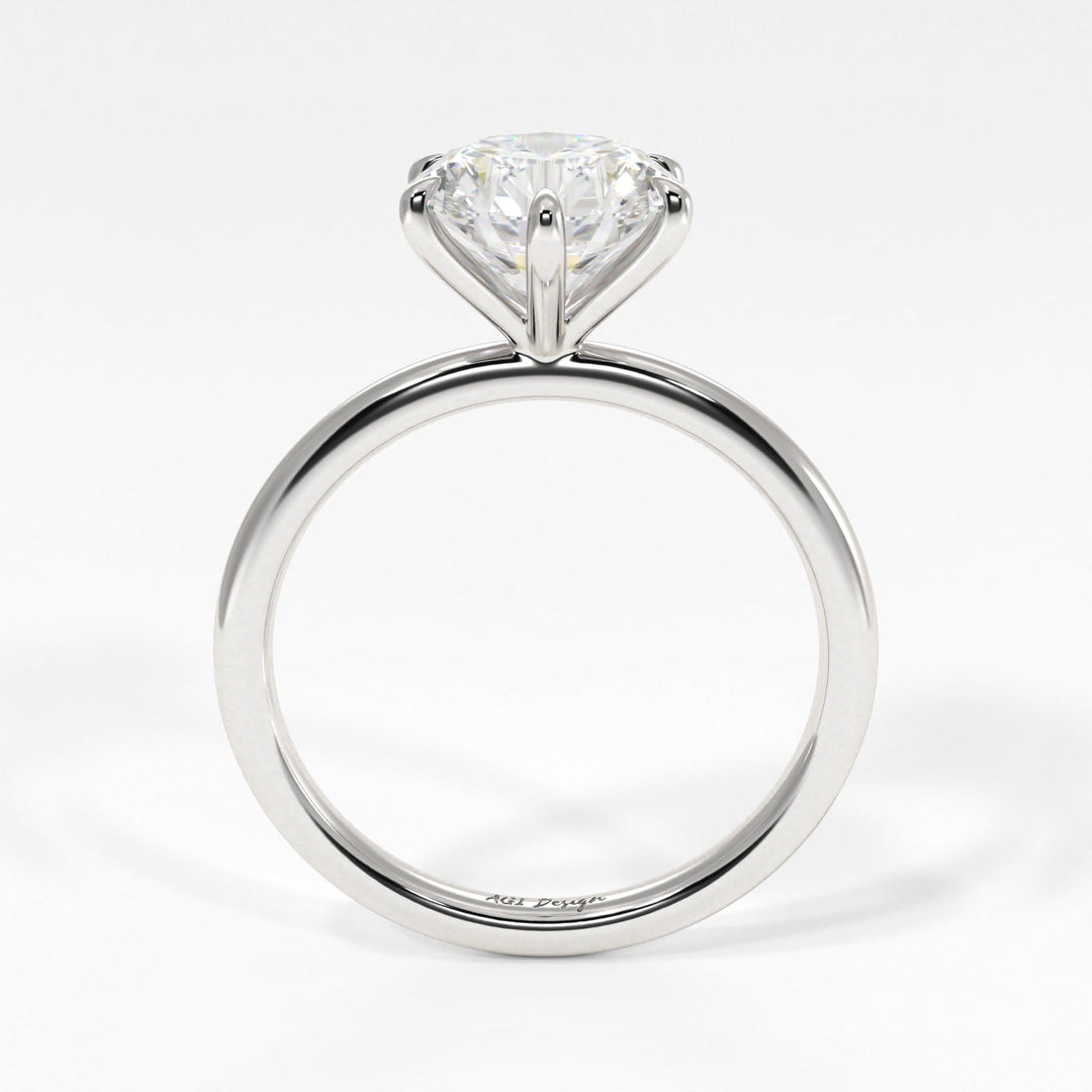AGIDesignShop Eva Round Moissanite Engagement Ring