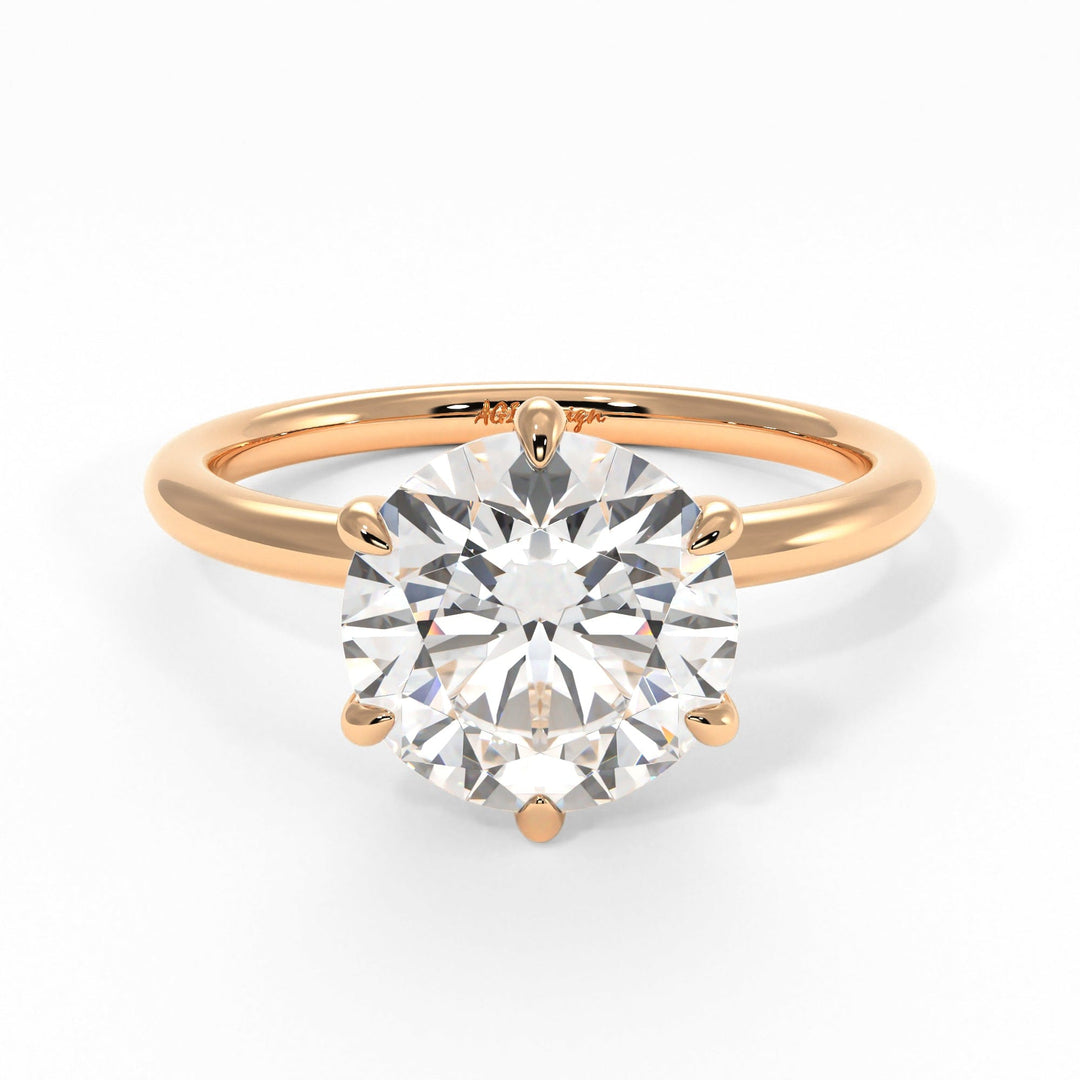 AGIDesignShop Eva Round Moissanite Engagement Ring