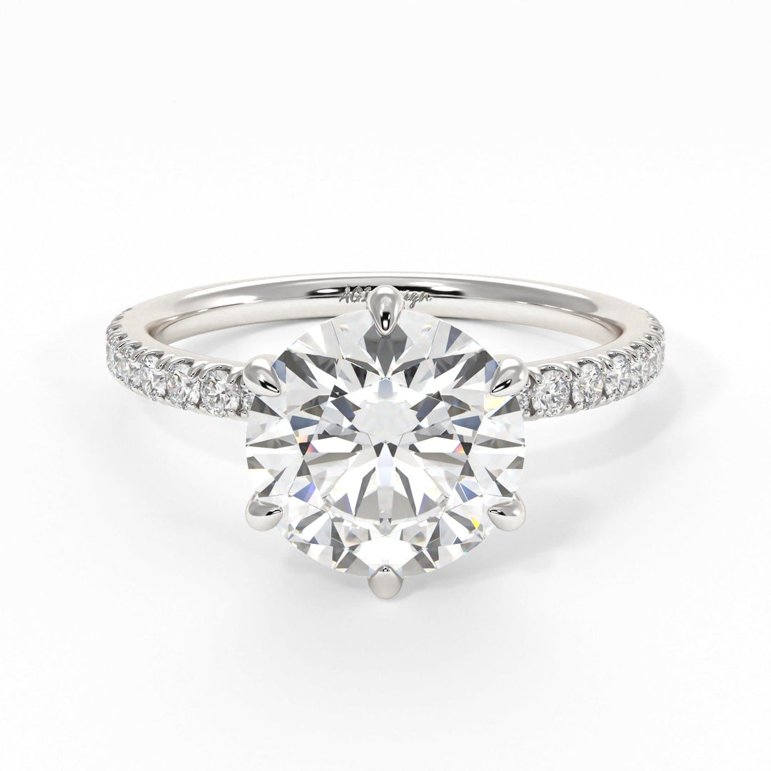 AGIDesignShop Evie Round Moissanite Engagement Ring