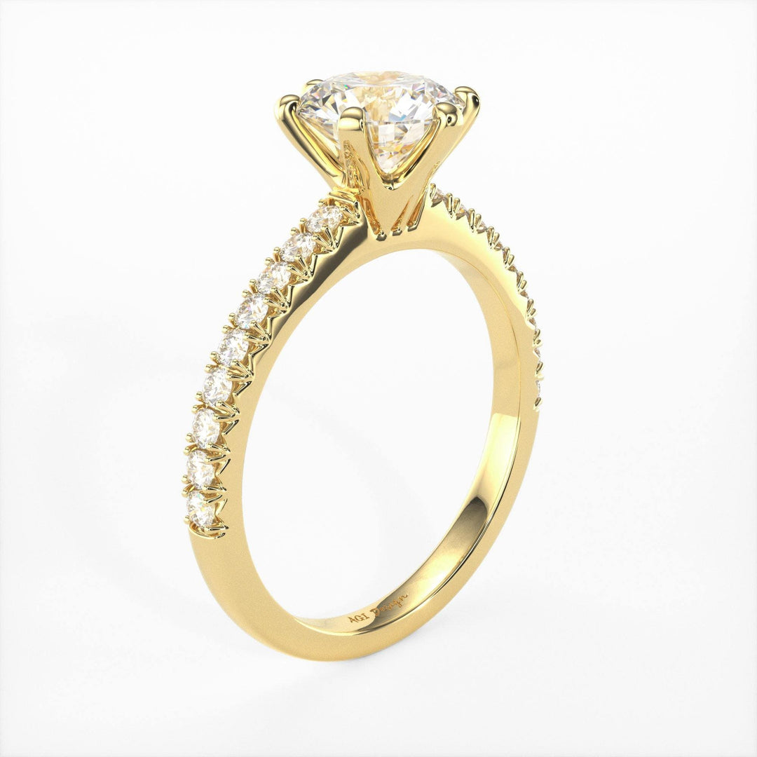 AGIDesignShop Fiona  Round Moissanite Engagement Ring