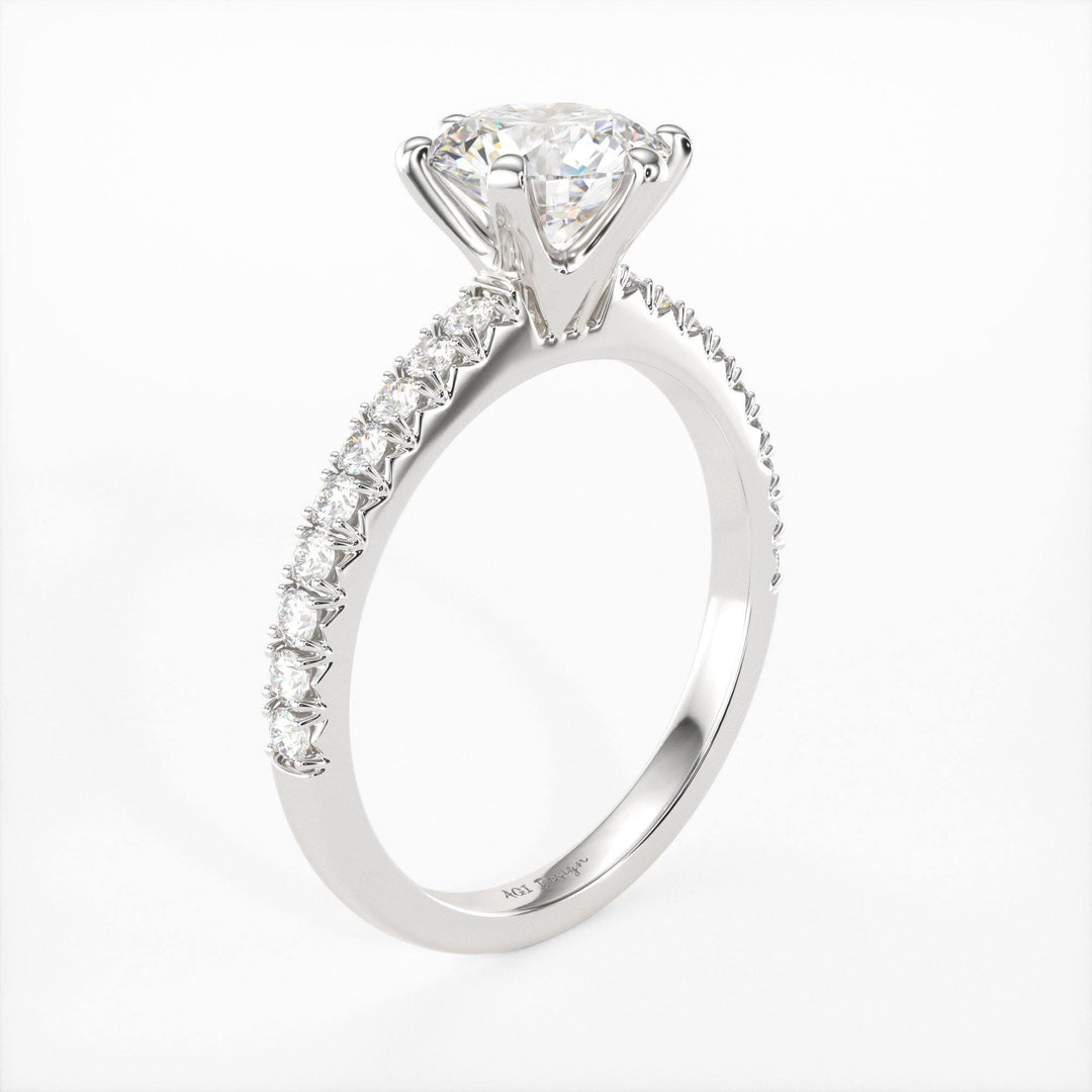 AGIDesignShop Fiona  Round Moissanite Engagement Ring