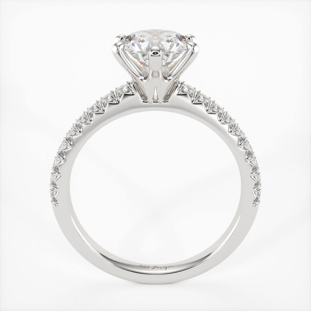 AGIDesignShop Fiona  Round Moissanite Engagement Ring