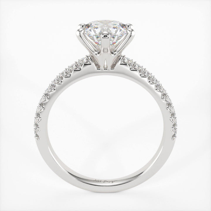 AGIDesignShop Fiona  Round Moissanite Engagement Ring