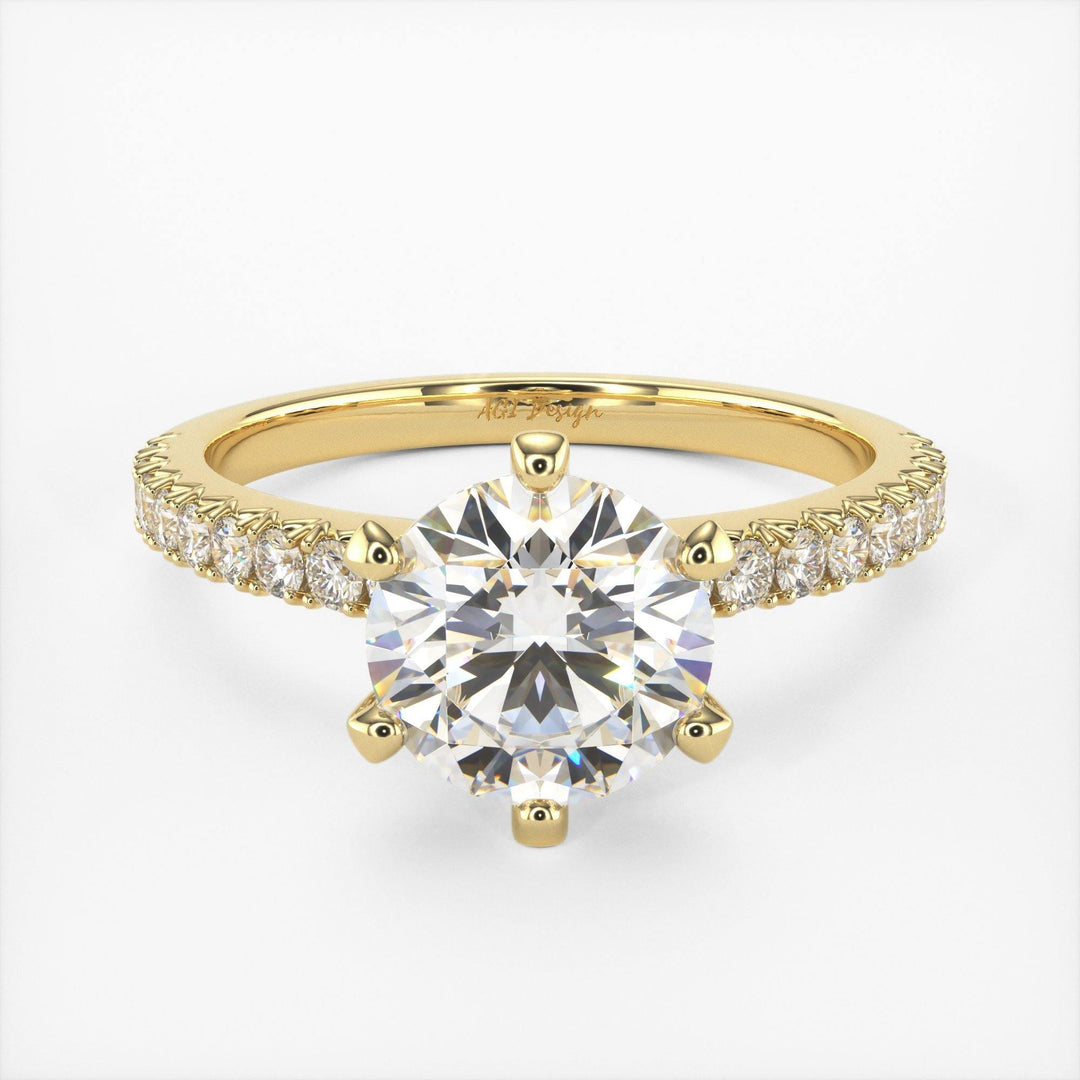 AGIDesignShop Fiona  Round Moissanite Engagement Ring