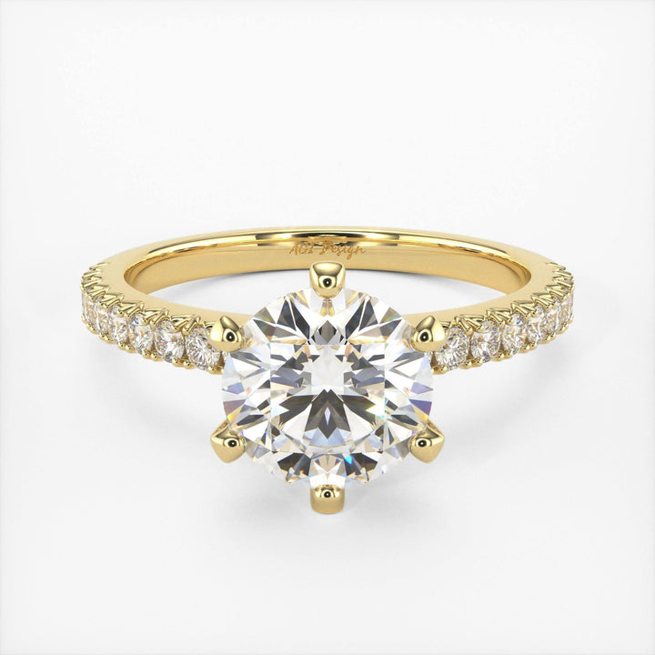 AGIDesignShop Fiona  Round Moissanite Engagement Ring