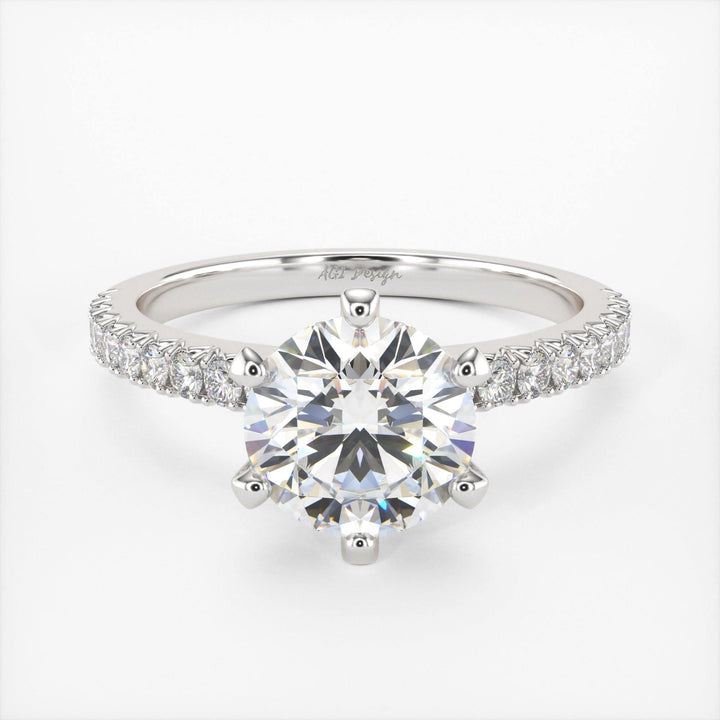 AGIDesignShop Fiona  Round Moissanite Engagement Ring