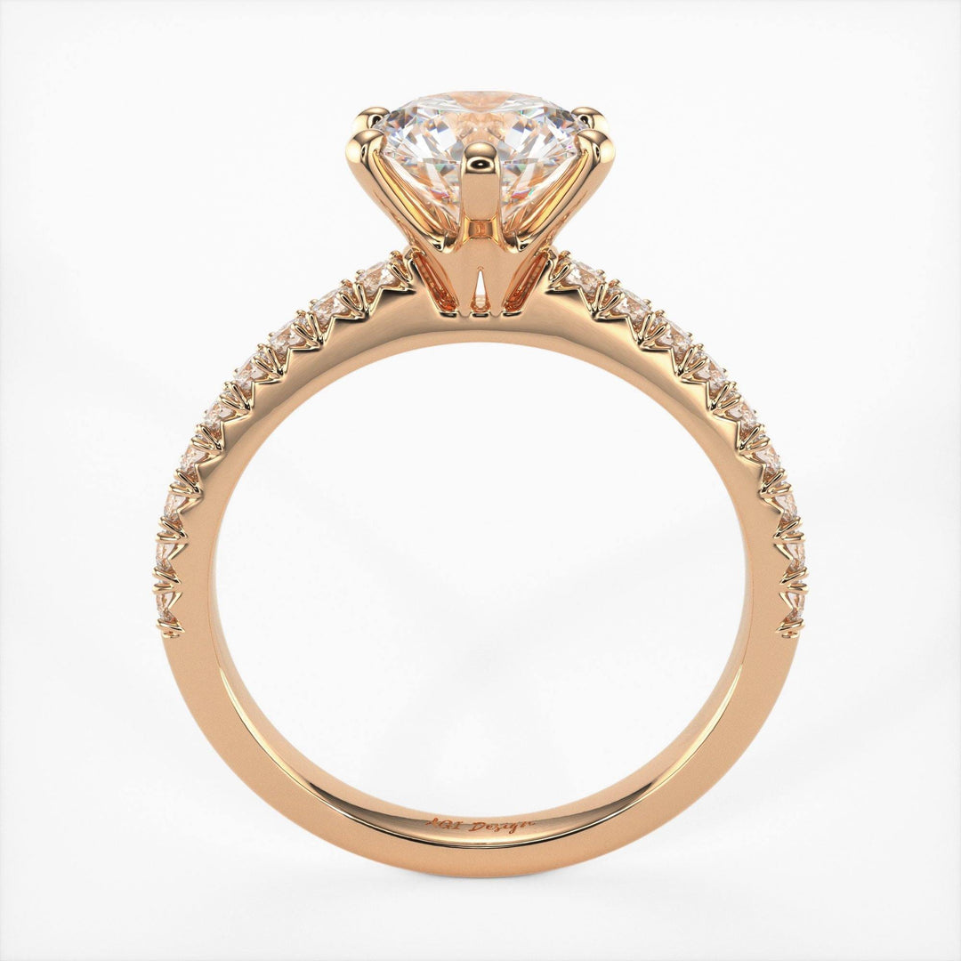 AGIDesignShop Fiona  Round Moissanite Engagement Ring