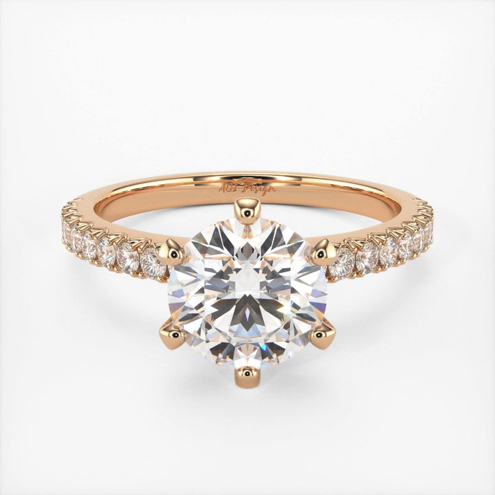 AGIDesignShop Fiona  Round Moissanite Engagement Ring