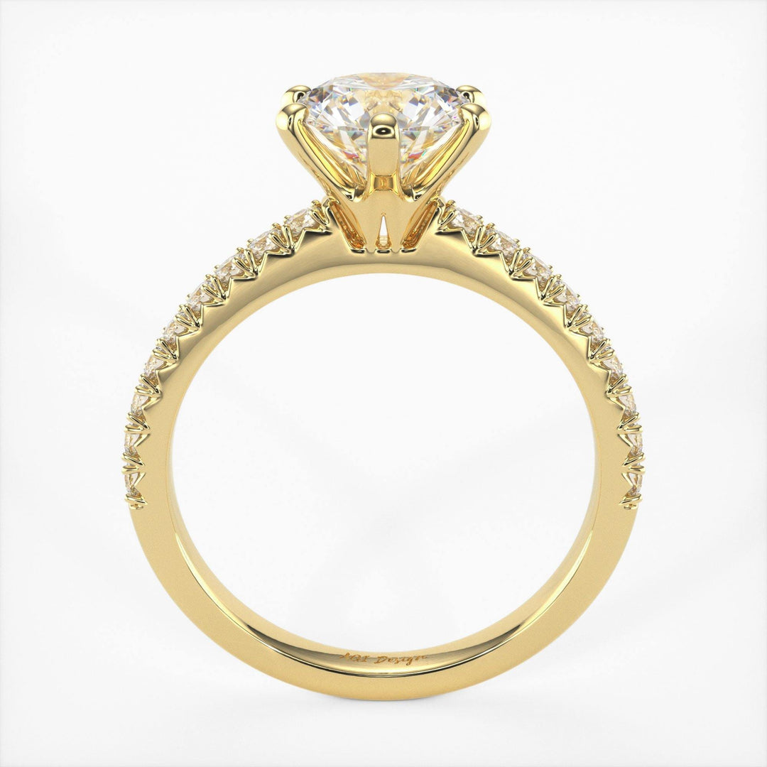 AGIDesignShop Fiona  Round Moissanite Engagement Ring