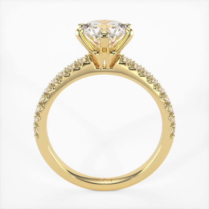 AGIDesignShop Fiona  Round Moissanite Engagement Ring