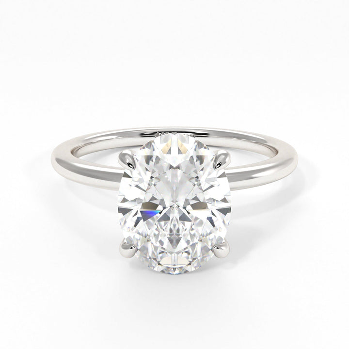AGIDesignShop Grace Oval Moissanite Collar Engagement Ring