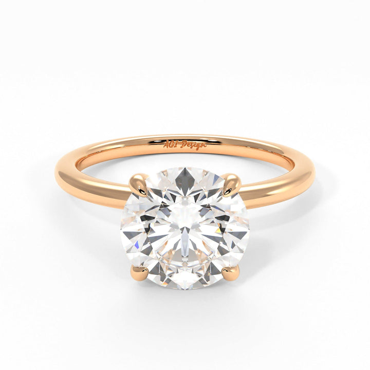 AGIDesignShop Grace Round Moissanite Collar Engagement Ring