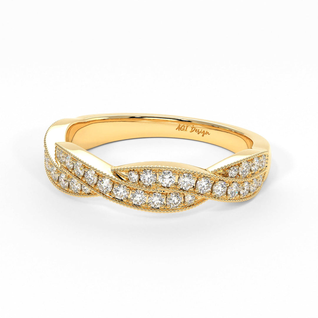 AGI Design Iris Lab-Created Diamonds Wedding Band