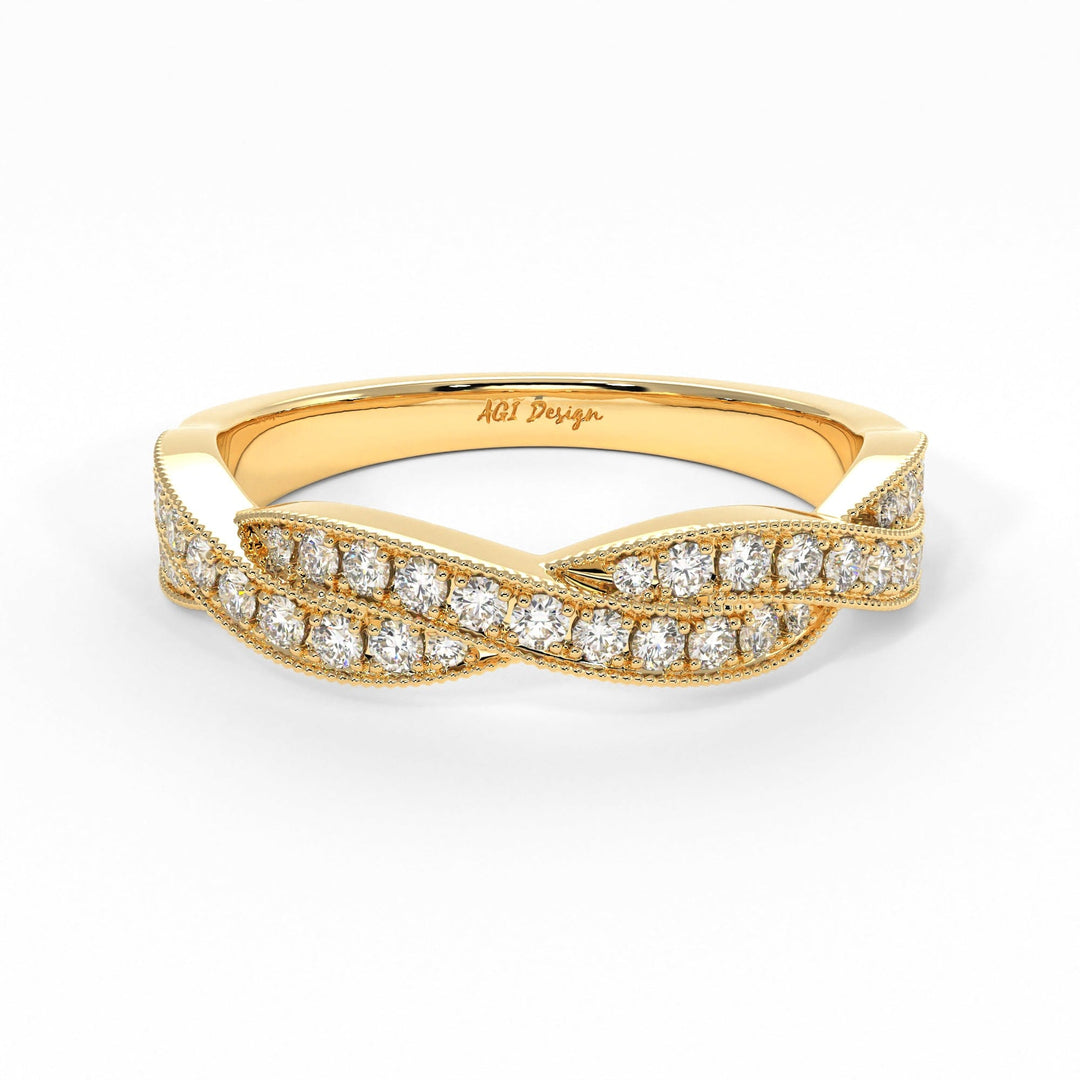 AGI Design Iris Lab-Created Diamonds Wedding Band