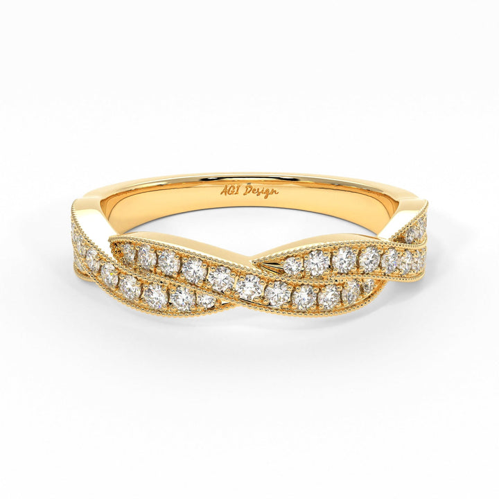 AGI Design Iris Lab-Created Diamonds Wedding Band