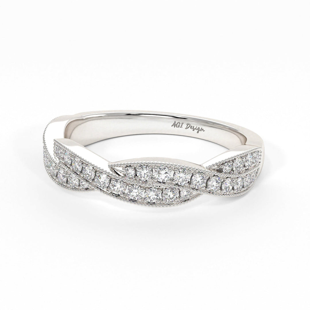 AGI Design Iris Lab-Created Diamonds Wedding Band