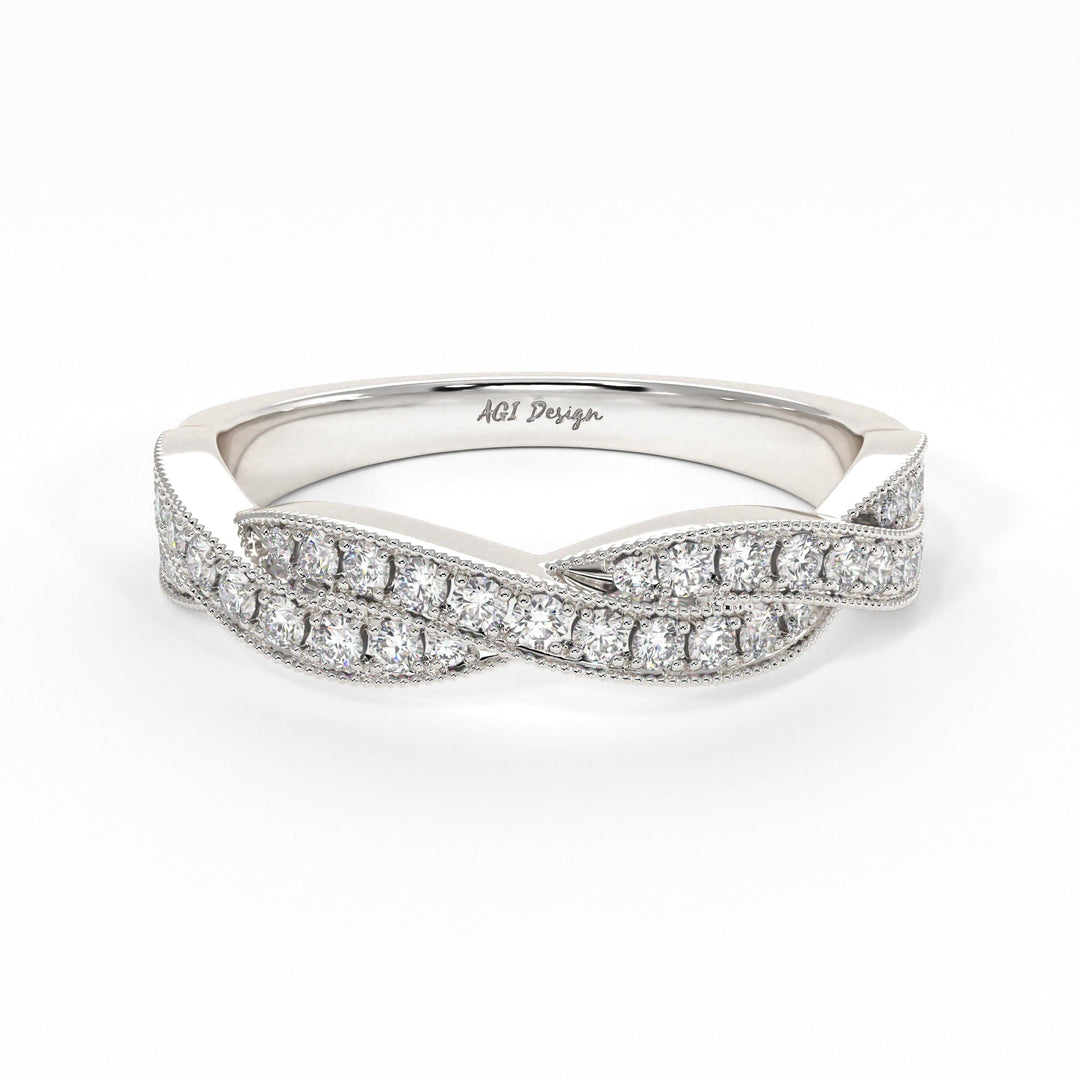 AGI Design Iris Lab-Created Diamonds Wedding Band