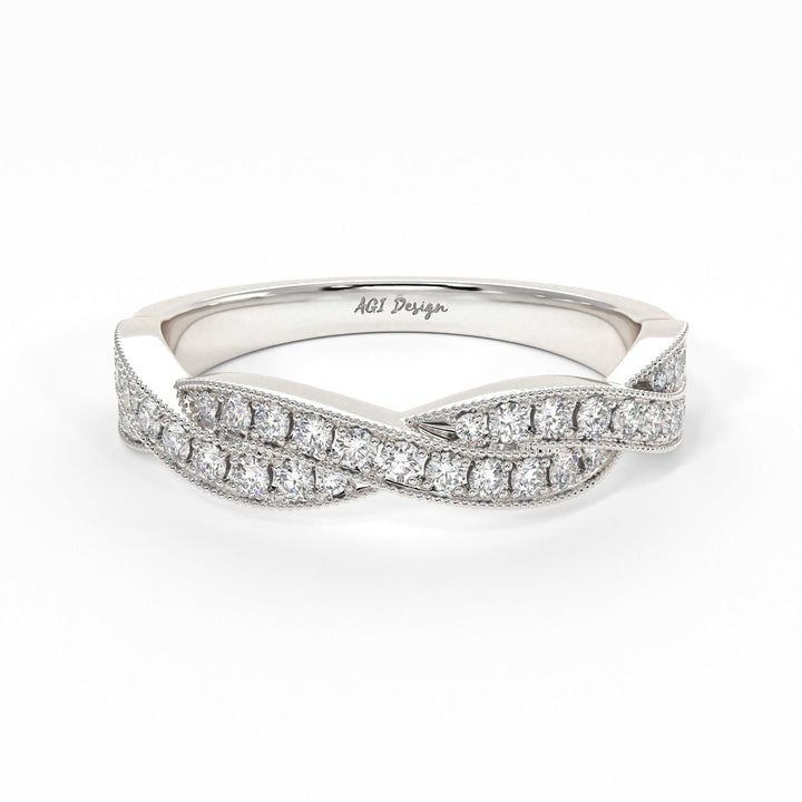AGI Design Iris Lab-Created Diamonds Wedding Band