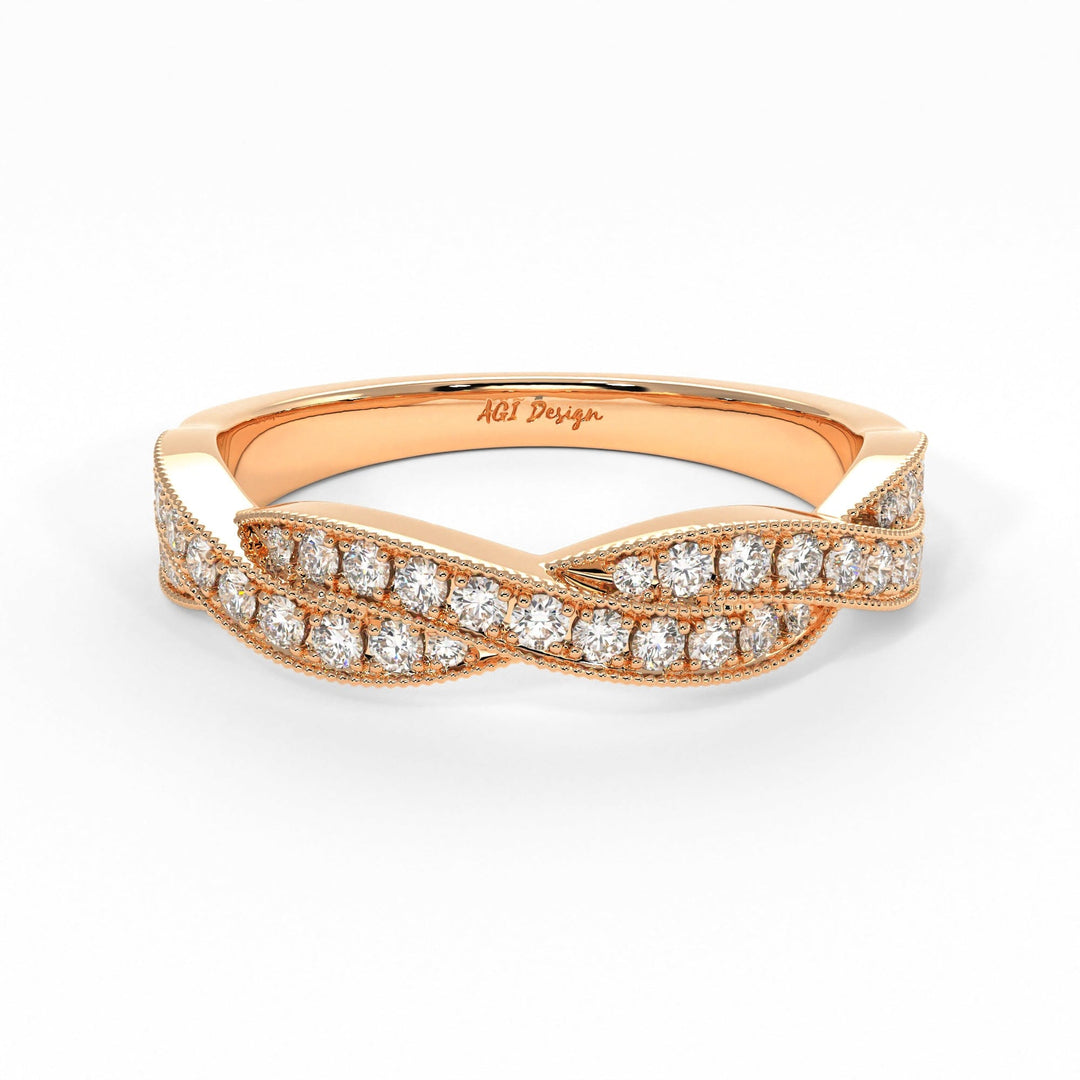 AGI Design Iris Lab-Created Diamonds Wedding Band