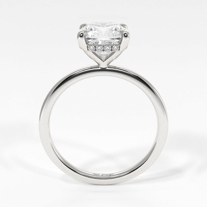 AGIDesignShop Jade Cushion Cut Moissanite Engagement Ring