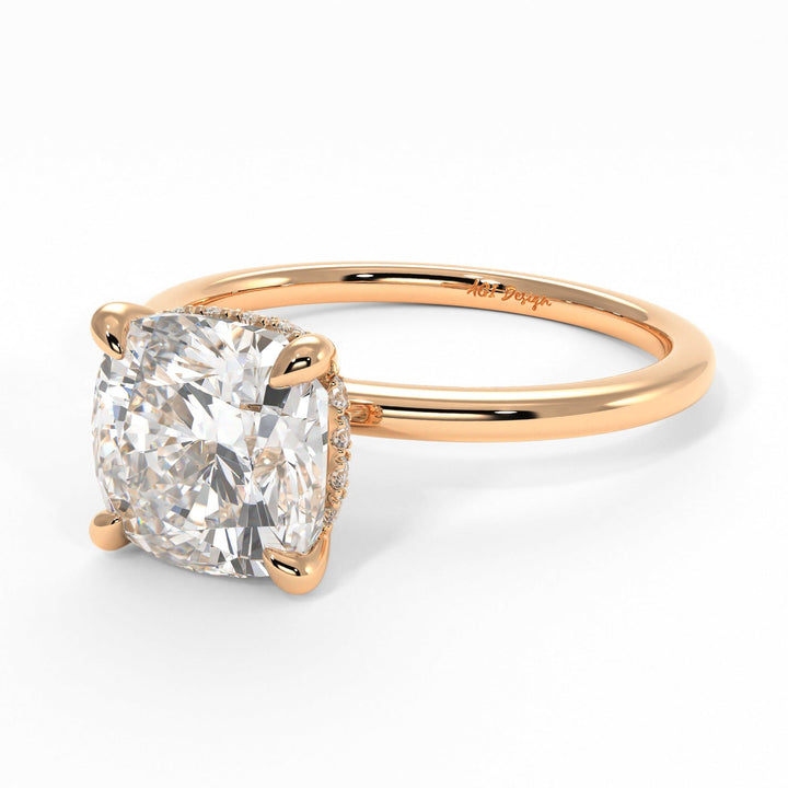 AGIDesignShop Jade Cushion Cut Moissanite Engagement Ring