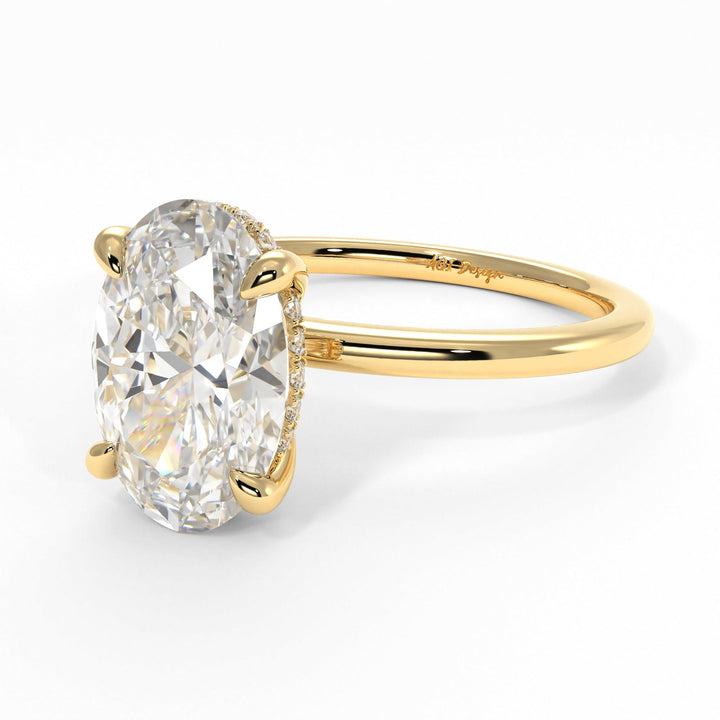 AGIDesignShop Jade Oval Moissanite  Engagement Ring