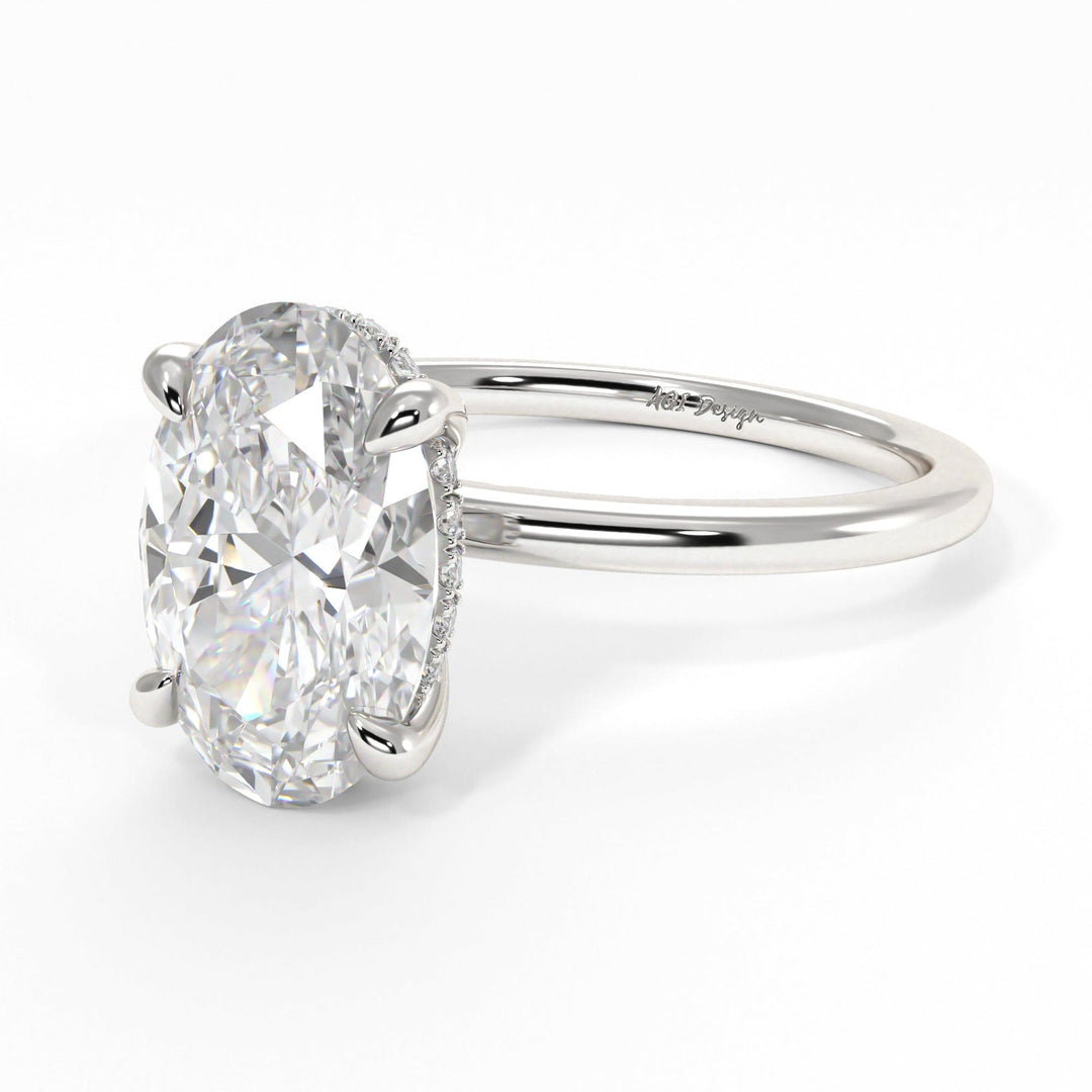 AGIDesignShop Jade Oval Moissanite  Engagement Ring