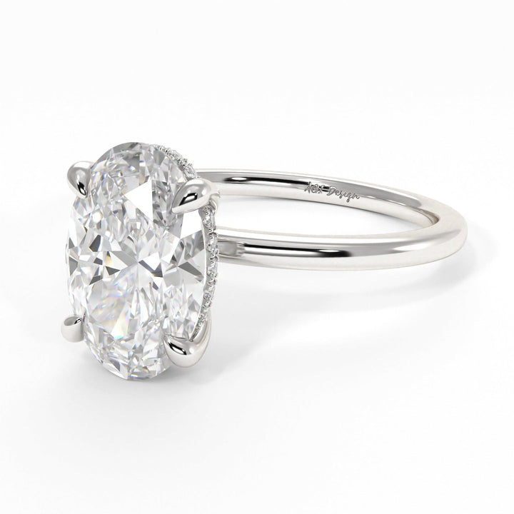 AGIDesignShop Jade Oval Moissanite  Engagement Ring