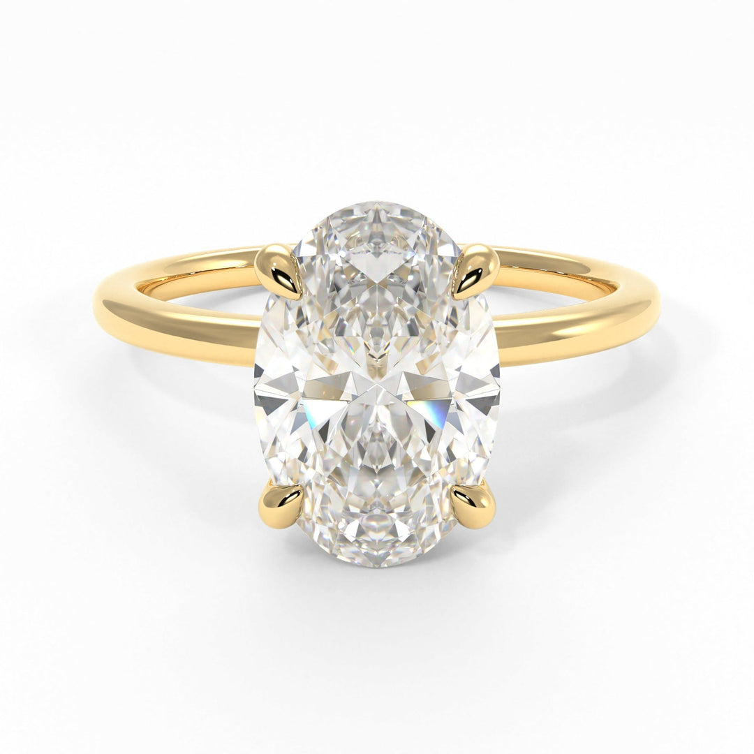 AGIDesignShop Jade Oval Moissanite  Engagement Ring