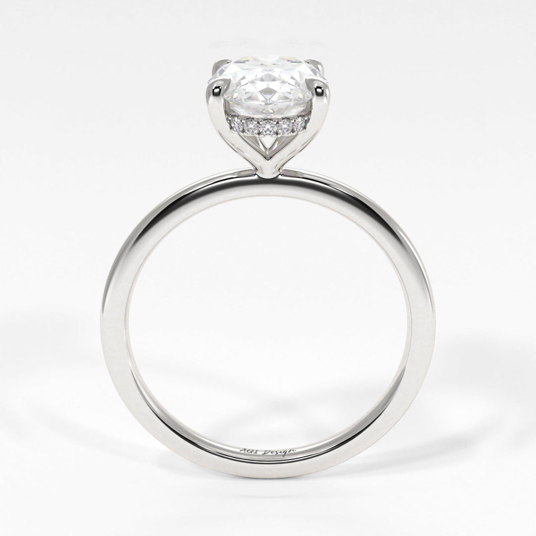 AGIDesignShop Jade Oval Moissanite  Engagement Ring