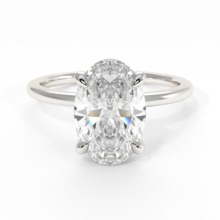 AGIDesignShop Jade Oval Moissanite  Engagement Ring