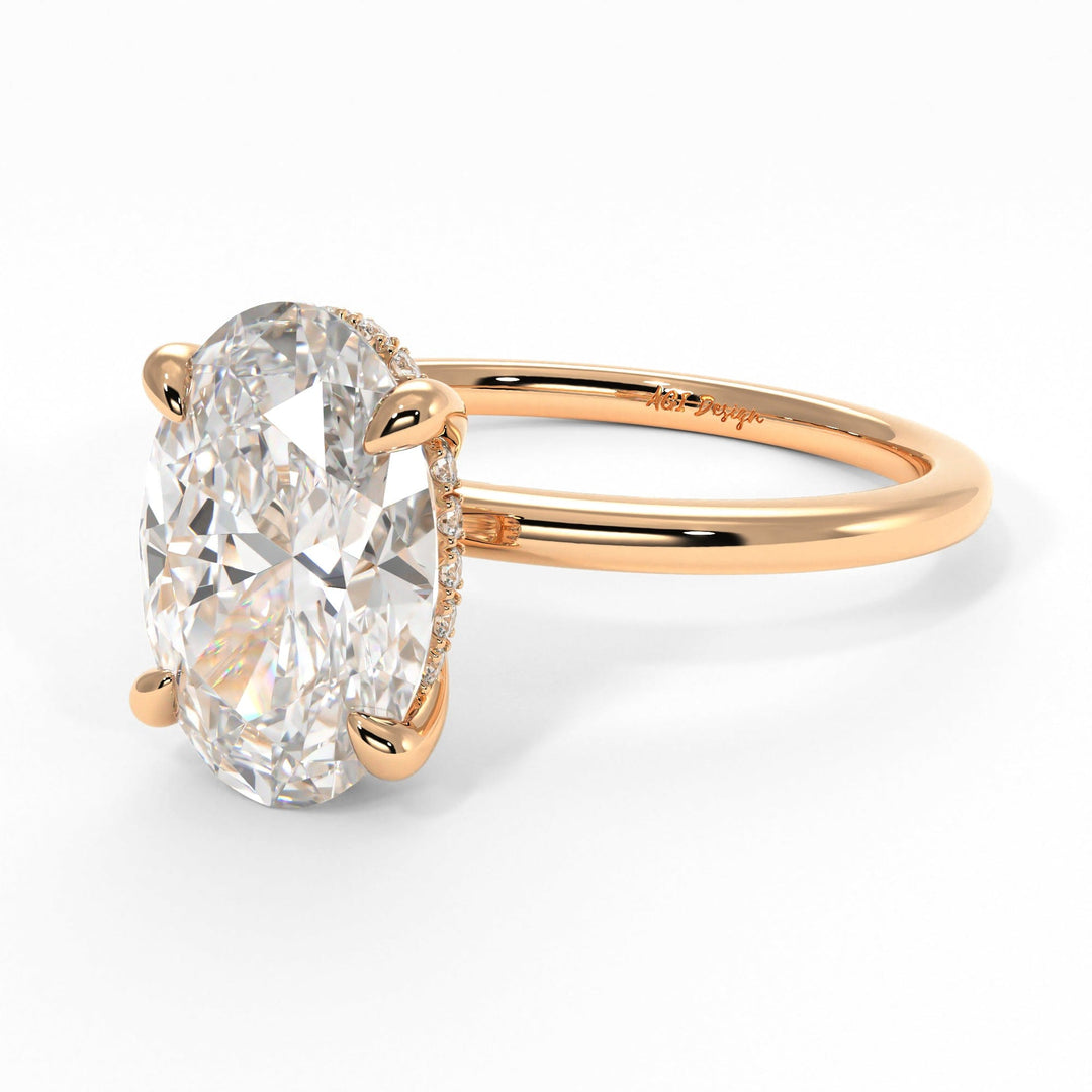 AGIDesignShop Jade Oval Moissanite  Engagement Ring