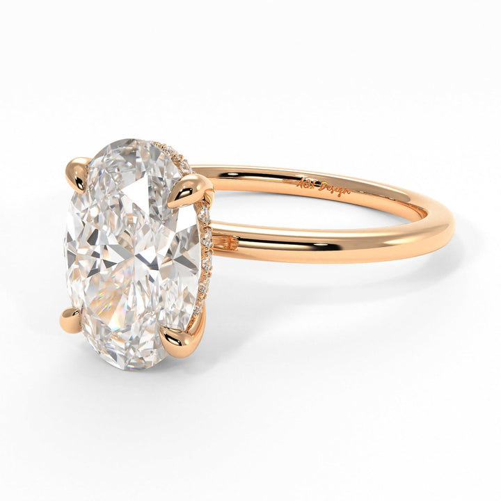 AGIDesignShop Jade Oval Moissanite  Engagement Ring