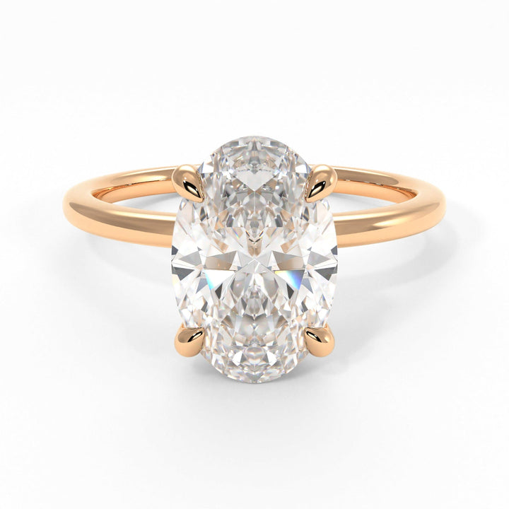 AGIDesignShop Jade Oval Moissanite  Engagement Ring