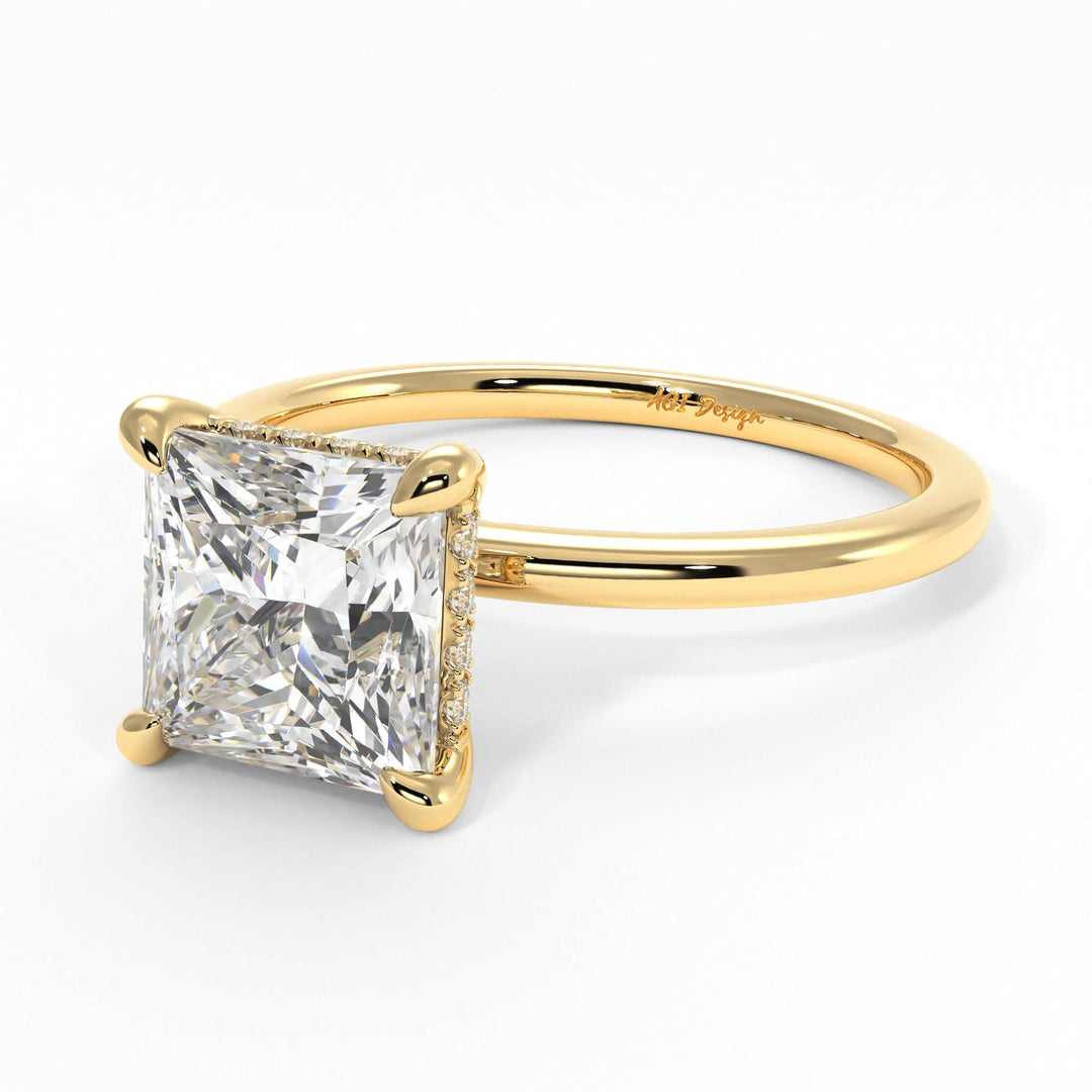 AGIDesignShop Jade Princess Cut Moissanite Engagement Ring