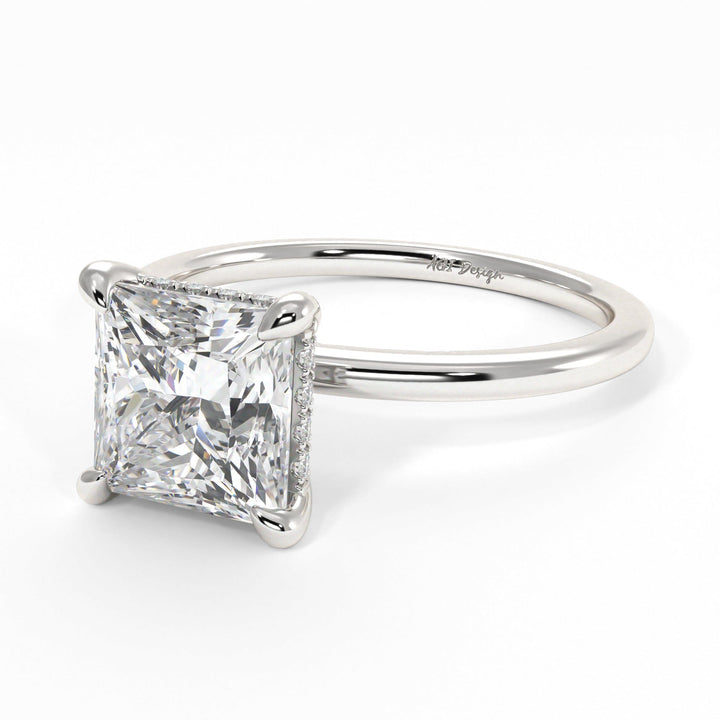 AGIDesignShop Jade Princess Cut Moissanite Engagement Ring