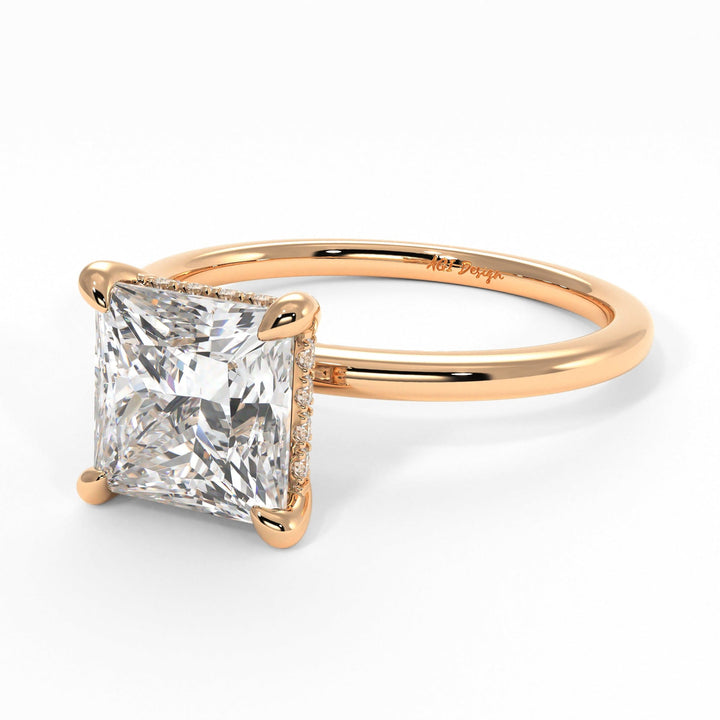 AGIDesignShop Jade Princess Cut Moissanite Engagement Ring