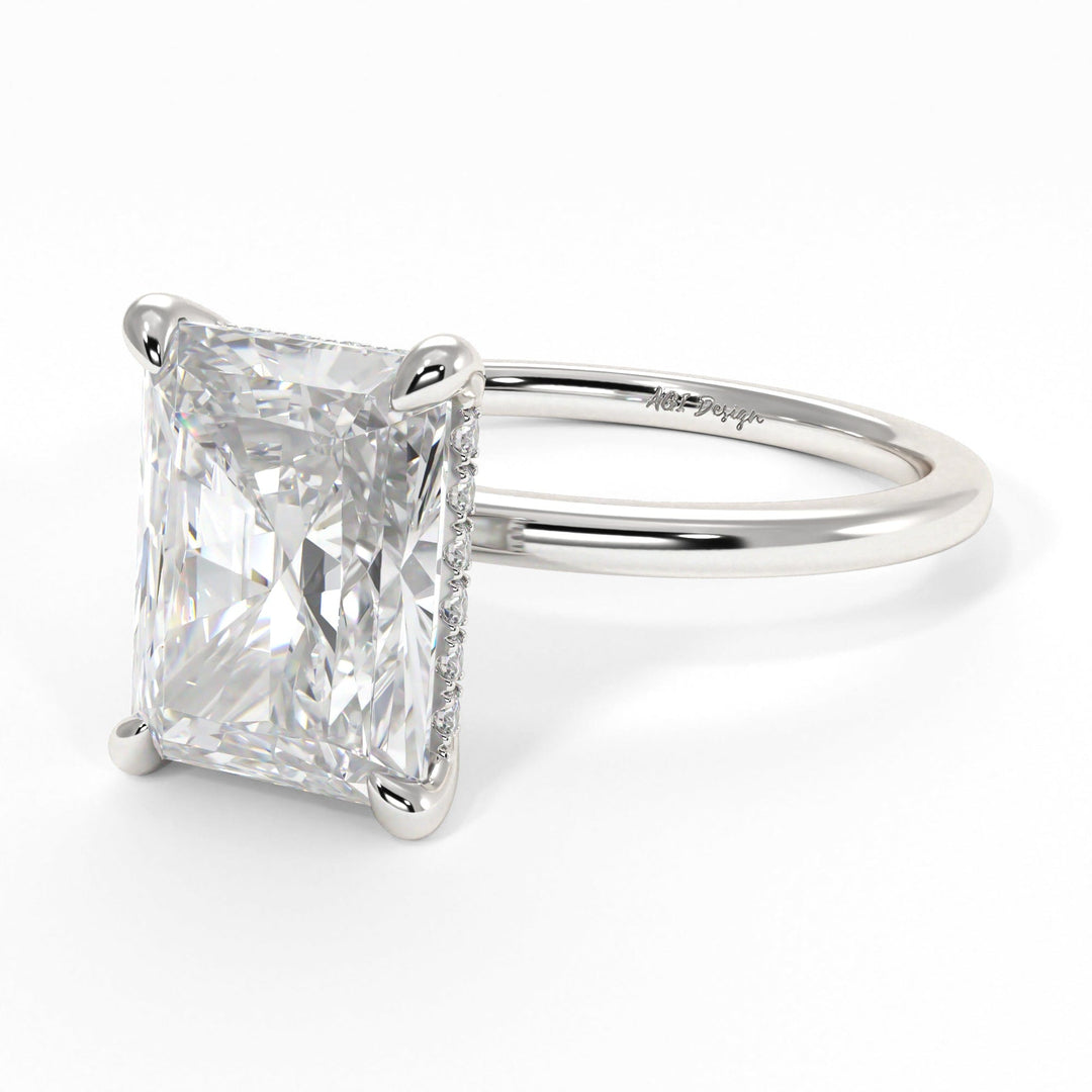 AGIDesignShop Jade Radiant/Emerald Moissanite  Engagement Ring