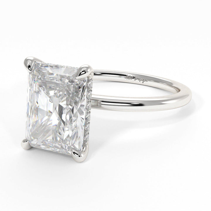 AGIDesignShop Jade Radiant/Emerald Moissanite  Engagement Ring