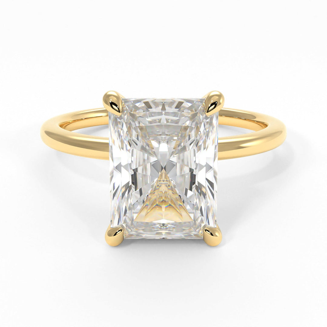 AGIDesignShop Jade Radiant/Emerald Moissanite  Engagement Ring