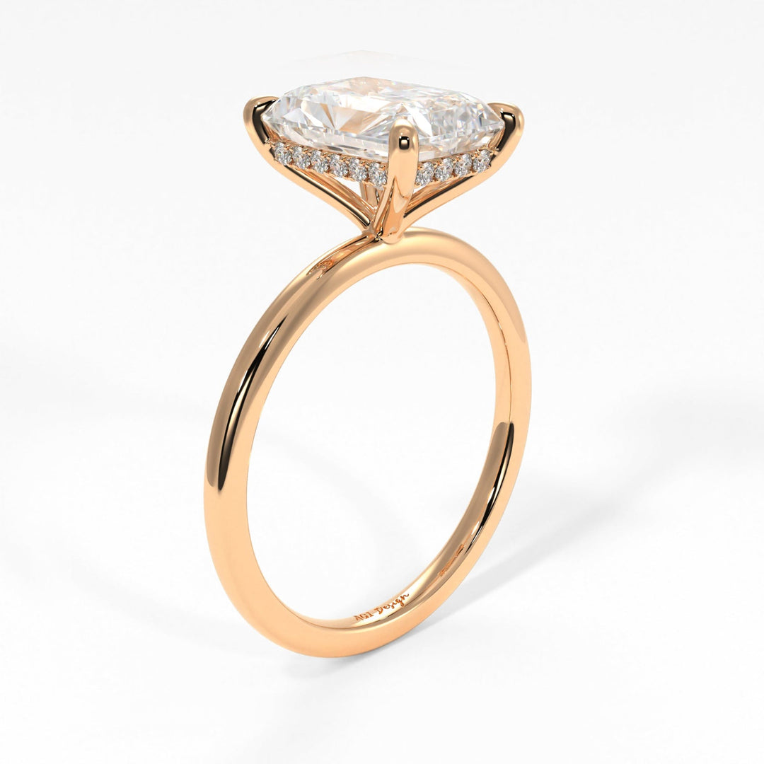 AGIDesignShop Jade Radiant/Emerald Moissanite  Engagement Ring