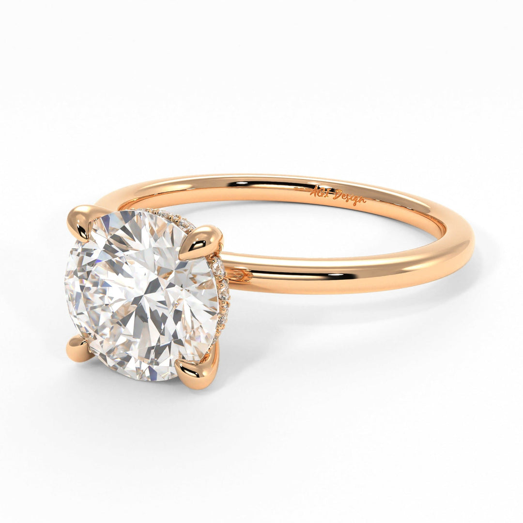 AGIDesignShop Jade Round Moissanite Engagement Ring