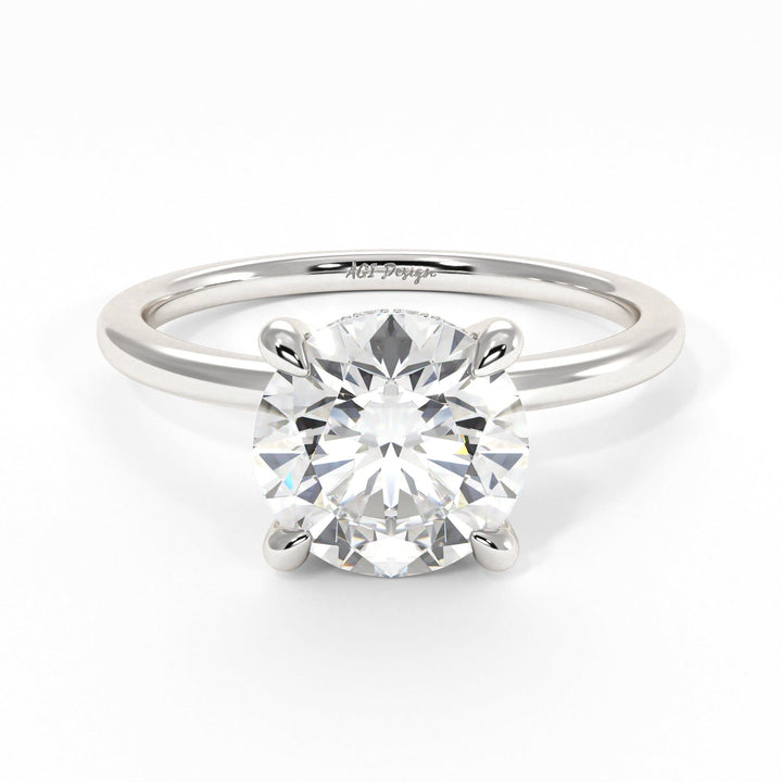 AGIDesignShop Jade Round Moissanite Engagement Ring