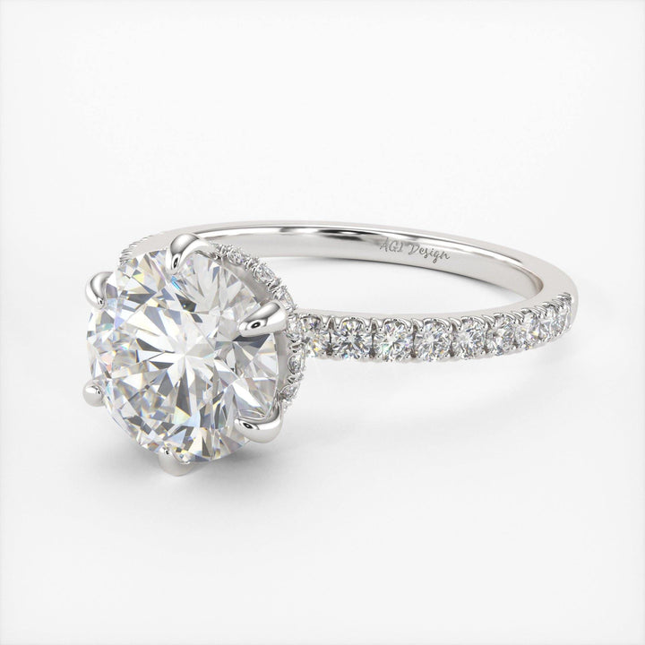AGIDesignShop Jenny Round Moissanite Engagement Ring