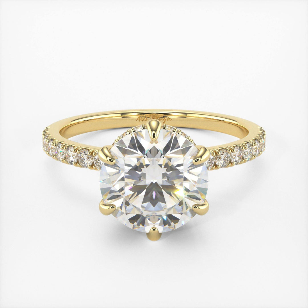 AGIDesignShop Jenny Round Moissanite Engagement Ring