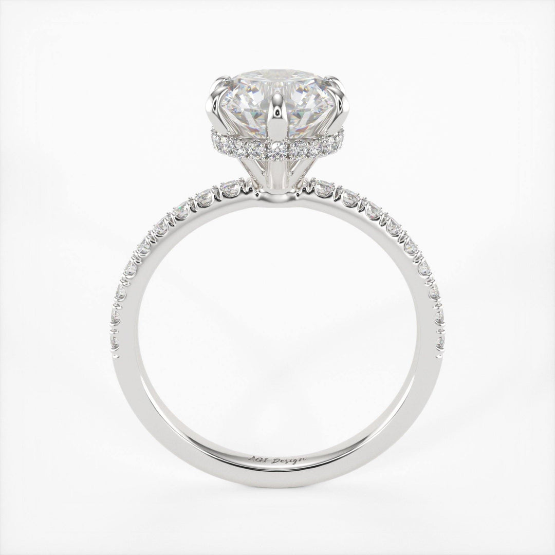 AGIDesignShop Jenny Round Moissanite Engagement Ring