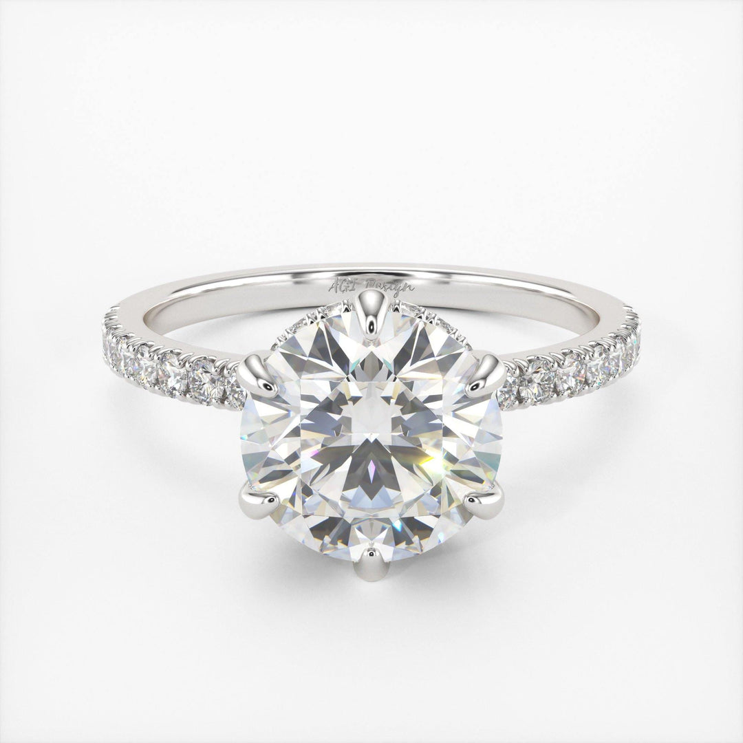AGIDesignShop Jenny Round Moissanite Engagement Ring