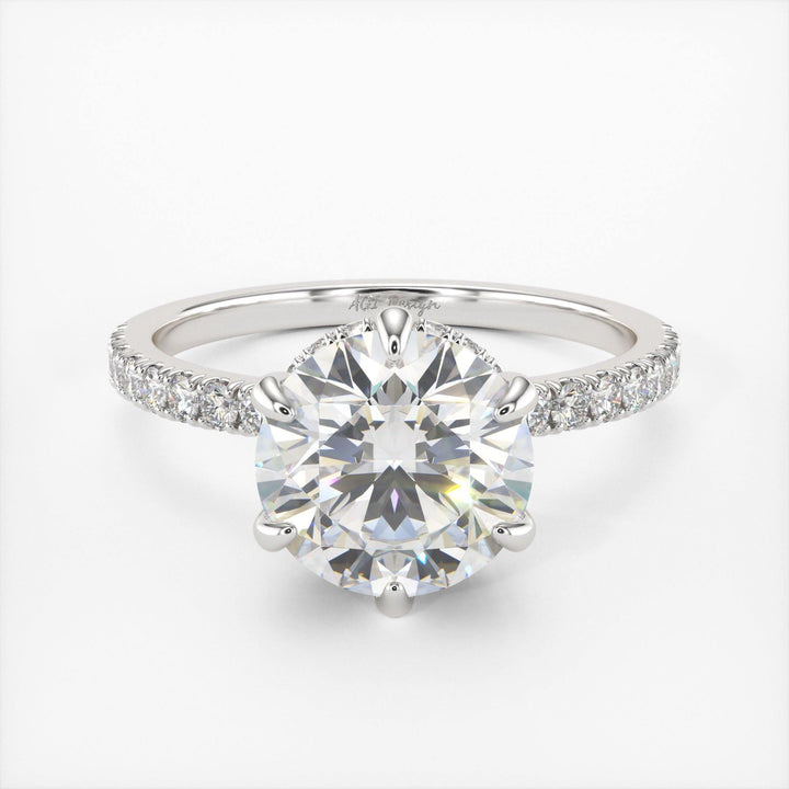 AGIDesignShop Jenny Round Moissanite Engagement Ring